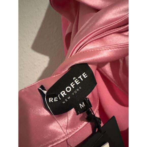 Retrofete Skye Maxi Dress Strapless Satin Party Formal Guest Prom Fondant Pink M - Picture 12 of 14